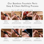 Wordsworth & Black Fountain Pen Set, Luxury Bamboo Wood - Image 8