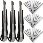 WEKOIL 9mm Snap Off Utility Knife 3 Pack High Hardness Retractable Box Cutters by WEKOIL