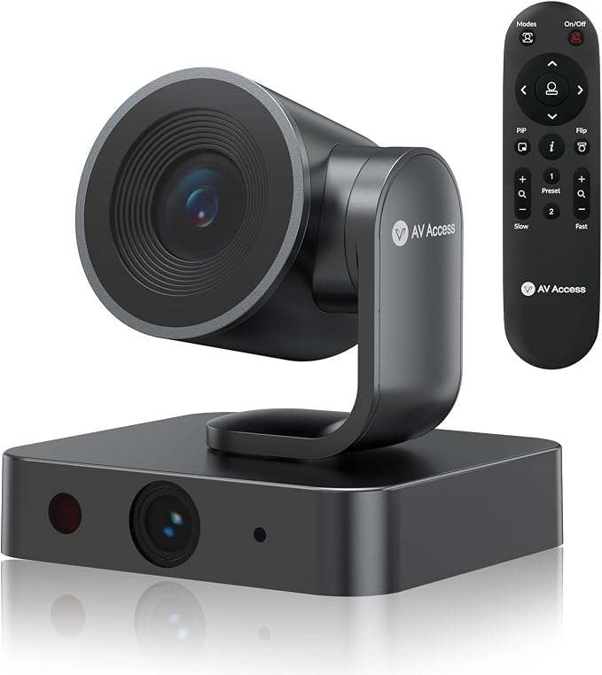 AV Access 4K Conference Room Camera, Dual Lens Cam, 3X Optical/5X Digital Zoom by ACTIONSGLOBALUSINC