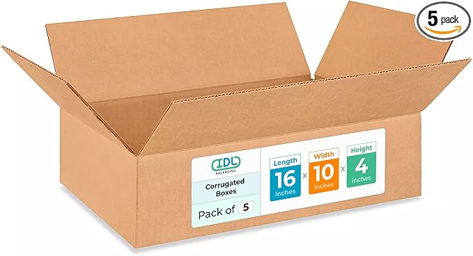 Medium Moving & Shipping Boxes 16 x 10 x 4 inches by IDLPackaging