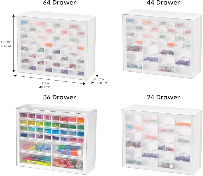 IRIS USA Small Drawer Organizer Storage, 16-Drawer Craft Cabinet - Image 4
