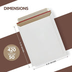 Rigid Mailers 9.25 x 11.75 Inch – 50 Pack White Self Seal Stay Flat Cardboard - Image 2
