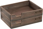 MyGift Set of 2 Vintage Distressed Finish Brown Wood Stackable Office Desktop - Image 3