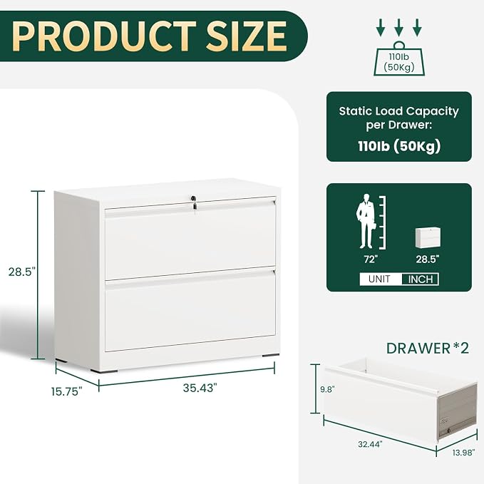 2 Drawer Lateral File Cabinet - Image 2