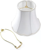 Bell Lamp Shade, Saangseon White Scalloped Lampshade Replacement, Lamp Harp - Image 5