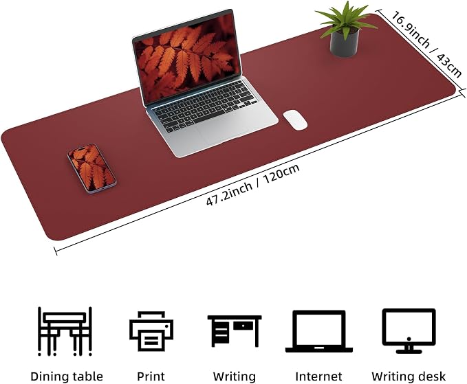 Leather Desk pad Protector, Large Desk mat - Image 2