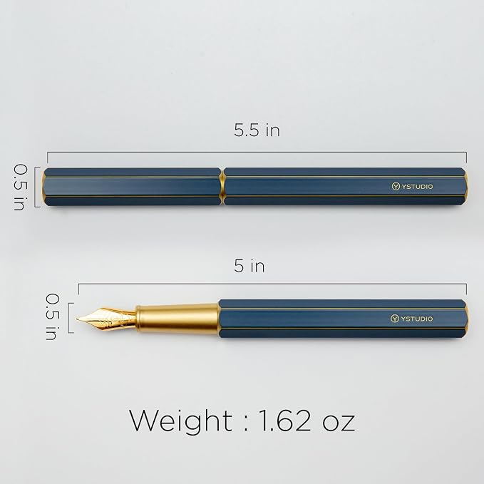 YSTUDIO Stunning Classic Revolve Fountain Pen, Schmidt Gilded Nib, Best Pen - Image 4