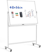 Rolling Whiteboard/w Height Adjustable, Mifuro 48 x 36 Large Portable Dry Erase by MifuroOfficeProduct