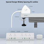 45W Fast Charging Station, Desk Clamp Power Strip, 4 PD USB-C Ports, 5 AC - Image 7