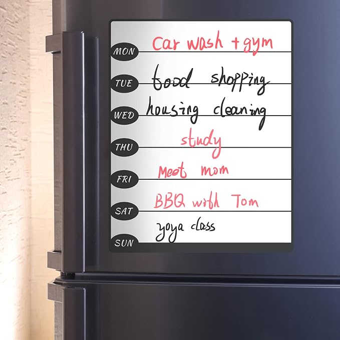 Outus 2 Pieces Magnetic Weekly Dry Erase Boards Erasable Weekly Calendars - Image 5