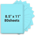 Cardstock 8.5 x 11, Thick Printer Paper 75 lb/200 gsm, 80 Sheets Card Stock Blue by Glyanlee