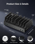 400W Charging Station for Multiple Devices, 10 Port Double PD 100W USB C - Image 8