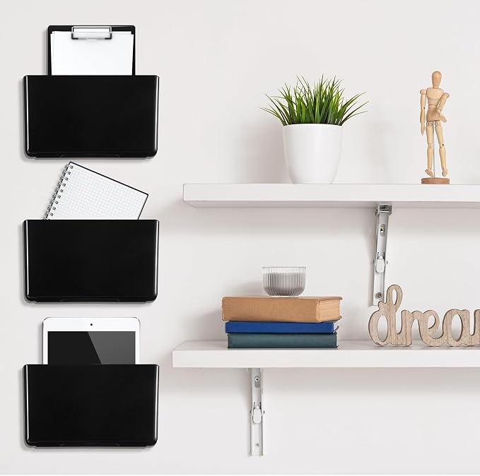 Tenceur 12 Pcs Plastic Single Pocket Wall Mount File Holder - Image 6