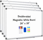 AMUSIGHT 4 Pack Double-Sided Magnetic Whiteboard, Aluminum Frame White Board by AMUSIGHT