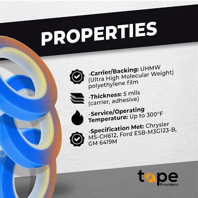 WOD SPT7A UHMW Polyethylene Transparent Film Slick Tape, 1 inch x 36 yd. - Image 6