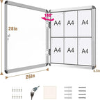 Mifuro 28"x26" Enclosed Bulletin Board, Lockable Weather-Resistant Aluminum - Image 5
