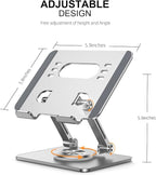 Tablet Stand Holder with Thickened 360°Rotating Base Dual Rod Adjustable - Image 3