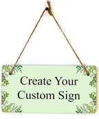 Signs ByLITA Greenery Wreath Personalized Hanging Wall or Door Sign | Custom by SignsByLITA