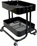 LiWNYRK 2 Tier Cart with Wheels Heavy Duty Metal Rolling Storage Cart by LIWNYRK