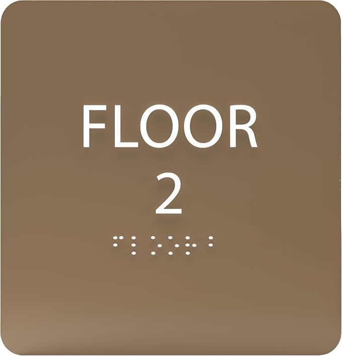 Modern Olive ADA Floor 2 Sign by ADACentralSigns