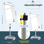 Rolling Whiteboard Magnetic Writeboard 40"x28" Flip Chart - Image 3
