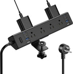 40W Fast Charging Station, Desk Clamp Power Strip 20W USB C, 8 Outlets by Jgstkcity