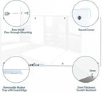 J&J worldwide Magnetic Glass Whiteboard 8' x 4' Ultra White, Large Frameless - Image 2