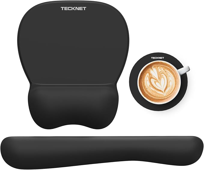 TECKNET Gel Mouse Pad Set with Wrist Rest and Keyboard Wrist Rest, Ergonomic by Tecknet