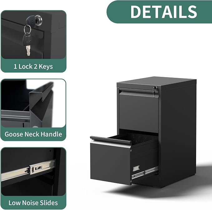 FLIXELIO 2 Drawer File Cabinet - Image 5