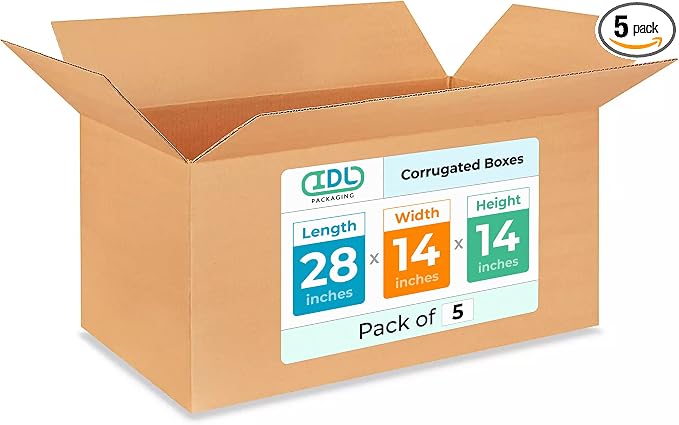 Extra Large Shipping & Moving Boxes 28 x 14 x 14 inches by IDLPackaging