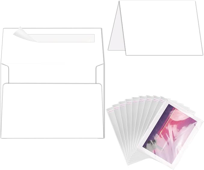 Blank White Cards and Envelopes by Goefun