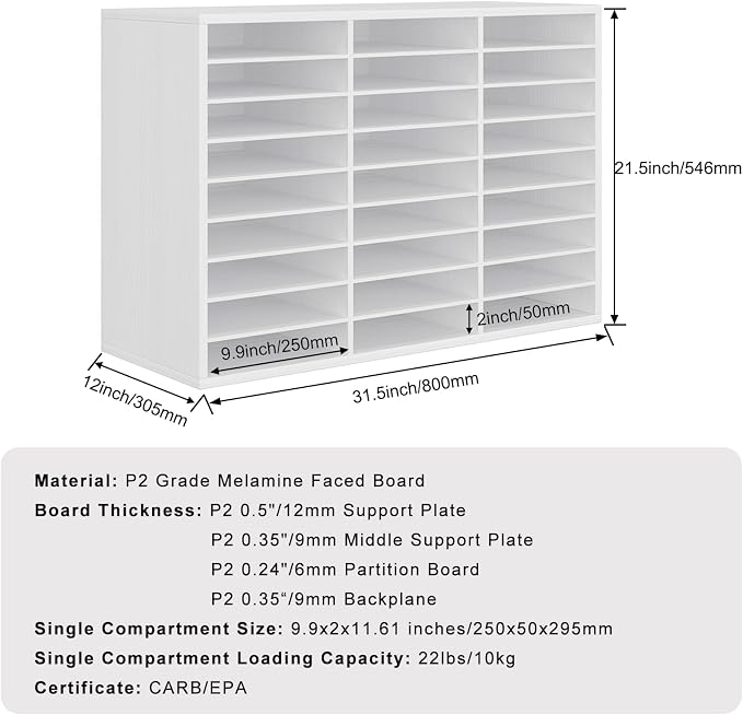 PAG Mail Sorter Organizer, Wood Literature Organizer, Student Mailbox - Image 2