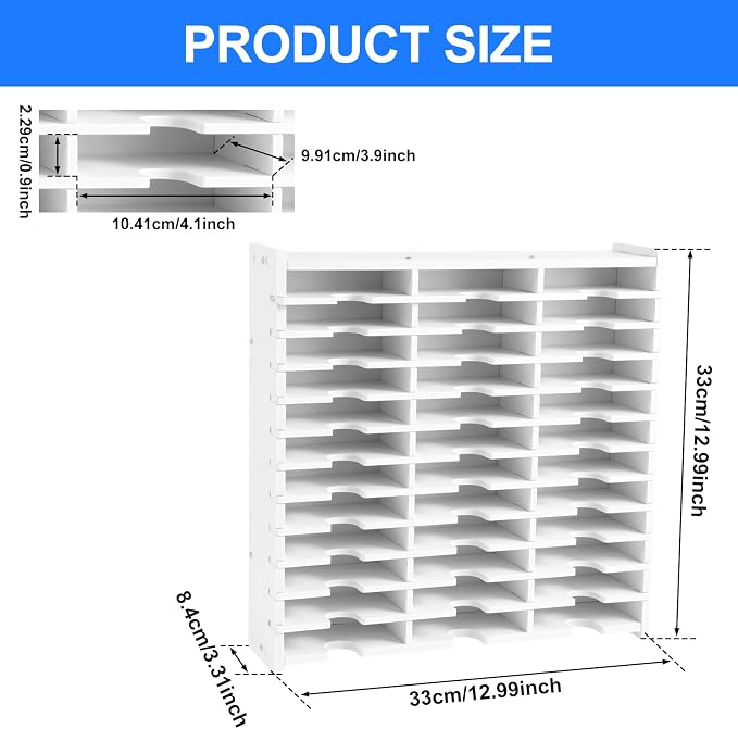 Abizarch 36 Slots Ink Pad Printing Storage Box, Large Capacity Ink Pad Holder - Image 3