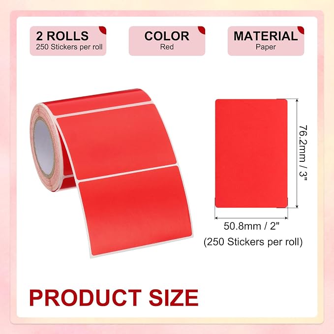 PATIKIL 2 x 3 Inch Rectangle Inventory Color Coding Labels 2 Roll, Square - Image 2