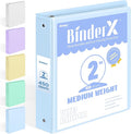 BinderX Extra Durable 3 Ring Binder, Round Ring 2 Inch Binders, Fits 450 Sheets by Sooez