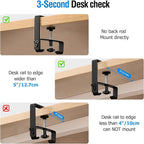 Under Desk Cable Management Tray, 36-Inch Heavy Duty No-Drill Clamp & Screw - Image 4