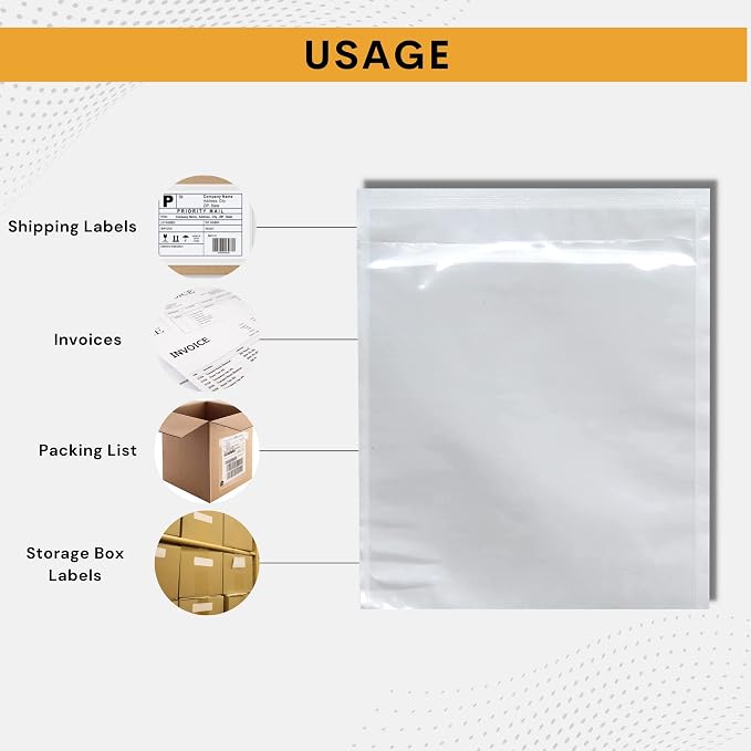 1000 Pack 7"x10" Shipping Label Sleeves – Clear Self-Adhesive Packing Slip - Image 7