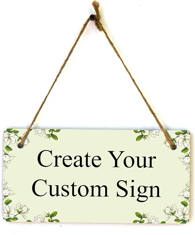 Signs ByLITA Magnolia White Personalized Hanging Wall or Door Sign | Custom by SignsByLITA