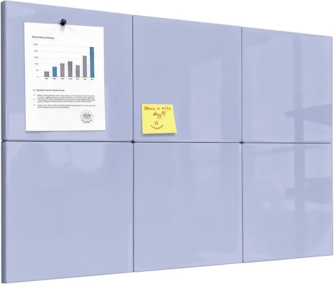 Comix Magnetic Dry Erase Board, 6 Pack, 11.8 x 11.8 Inches, Modular Whiteboard by Comix