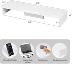 Dual Monitor Stand Riser with Phone Tablet Holder, 35.8in Large Monitor Stand - Image 2