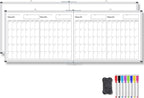 Lincia 48" x 18" Magnetic Horizontal 4 Month Dry Erase Calendar by Lincia