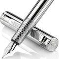 Scriveiner Silver Chrome Fountain Pen, Award Winning Luxury Pen, Heavy Pocket by Scriveiner