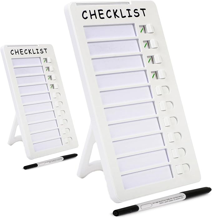 2pcs Dry Erase Chore Chart, Standable Whiteboard Checklist Board, Chore Chart by SENWHAL