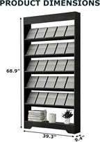LHIUGE 6-Layer Brochure Display Rack, Freestanding Wooden Magazine Rack - Image 2