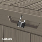 Decksplore 35 Gallon Outdoor Storage Box Waterproof Lockable Resin Deck Box - Image 6