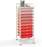 Giantex 10-Drawer Storage Cart w/Universal Wheel, Rolling Cart w/Handle - Image 9