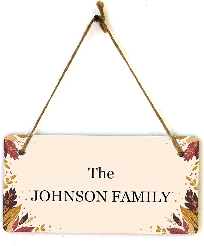 Signs ByLITA Autumn Leaves Personalized Hanging Wall or Door Sign | Custom - Image 9