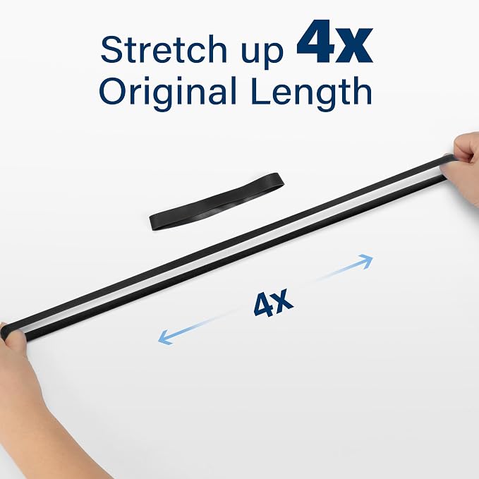 LotFancy Large Rubber Bands, Heavy Duty Black Long Rubber Bands - Image 3