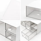 Desk Drawer Organizer, Stackable Storage Drawers, Plastic White Desk Organizers - Image 6