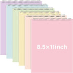 Maitys 6 Pcs Legal Pad Steno Spiral Notebook 8.5" x 11" Top Bound Spiral Pads by Unknown